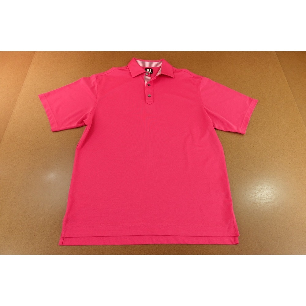 FootJoy Mens Size Medium Pink Short Sleeve Performance Golf Polo Shirt